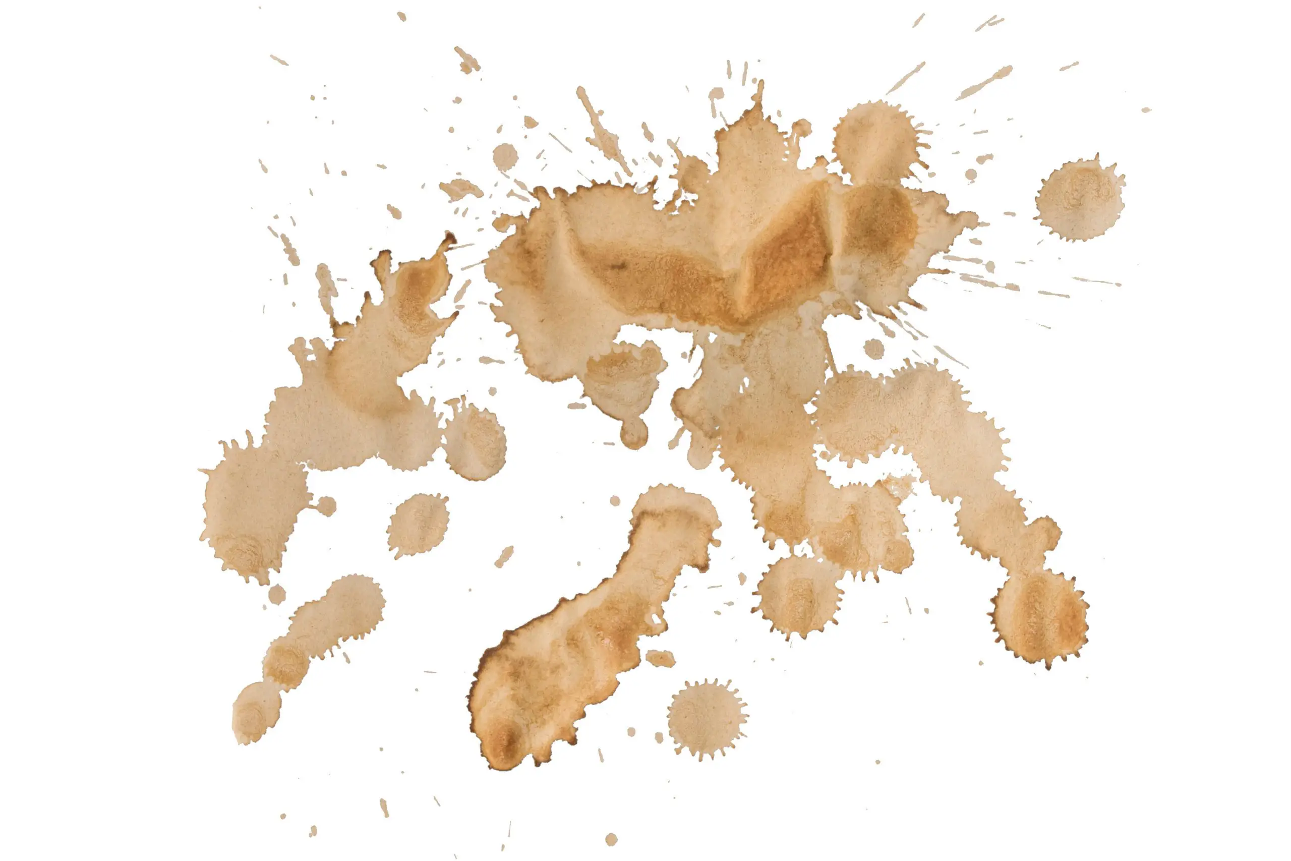 Stains of a coffee isolated on white background.